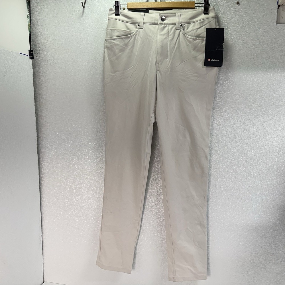 lululemon ABC Slim-Fit 5 Pocket Pant 28" X 32" Warpstreme. Bone MSRP $128